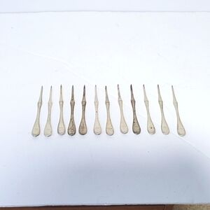 Bigelow Bros. & Kennard Nut Picks Set of 12 Antique 1853 Monogrammed 5"